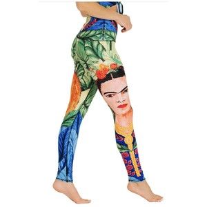 Yoga Democracy Frida Kahlo Leggings Full Length Size Large High Rise art to wear